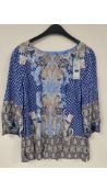Bianca Women's Pullover Paisley Blouse, Blue, Size 18 UK