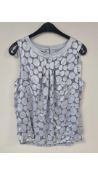Bianca Women's Sleeveless Top, Silver, Size 10 UK