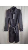 Arggido Women's Trench Pleated Dress/Coat, Black, Size 10