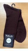 Five Pairs Pantherella Men's Naish Long Merino Socks, Maroon, Size UK 8-8.5