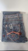 Cipo & Baxx Men's Jeans, Blue/Orange Detail, Size W32 L32
