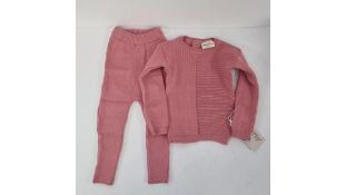 Two Mon Tresor Baby Outfit, Top and Bottoms Set, Pink, Size 12 Months