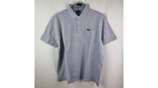Faconnable Mens Short Sleeved Polo Shirt, Size XL, Light Grey Marl