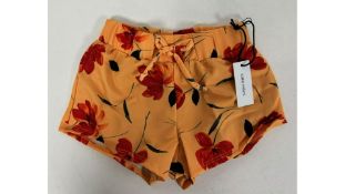 Los Angeles Samesies Girls Shorties, Peach Rust Floral, Size 5-6 Years