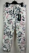 Toni Women's Be Loved Trousers, White Floral, Size 12