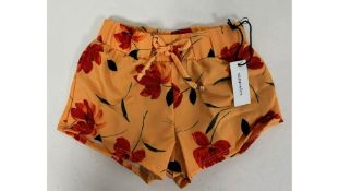 Los Angeles Samesies Girls Shorties, Peach Rust Floral, Size 2 Years