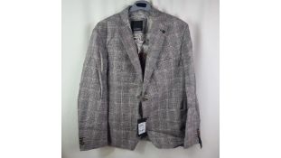 Roy Robson Men's Sakko Lined Regular Fit Jacket, Grey/Orange, Size 26