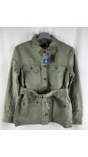 Superdry Women's Cotton Belted Safari Jacket, Green, Size M