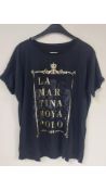 La Martina Women's T-Shirt, Black Gold, Size 8 UK