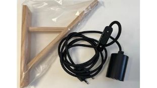 Set of Two Otto Fabric Cable Hanging Light, Black