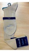 Three Pantherella Men's Over The Calf Socks, Light Khaki, Size UK 9-10
