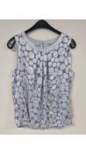 Bianca Women's Sleeveless Top, Silver, Size 14 UK