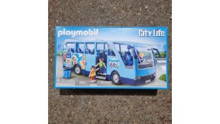 Playmobil 9117 City Life Big Blue Bus Funpark Set. Box damaged