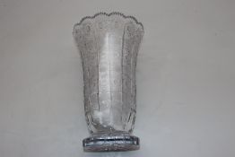 Bohemian Lead Crystal Vase. Some Damage