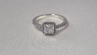 Pandora Women's Sterling Silver Square Ring, Size 56