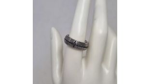 Thomas Sabo Unisex Bang Ring Cross Pave, 925 Sterling Silver, Size 56