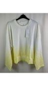 Juvia Loungewear Long Sleeved Sweatshirt, White/Yellow, Size S
