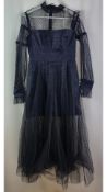 Miss Sixty Women's Denim and Tulle Dress, Black, Polka Dot, Size XS