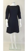 J Crew Women's Boatneck Matelasse Sheath Dress, Navy Blue, Size US 2 UK 6