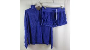 Juvia Loungewear Womens Hoodie and Shorts Set, Blue, Size Small