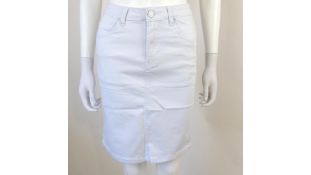 Two Nina Carter Women's Mid Rise Carmen Skirt, White, Size M