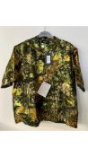 DSqaured2 Men's Short Sleeve Shirt, Tiger Bamboo Lame, Size 48