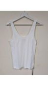 Another Tomorrow Women's Sleeveless Slim Tank Top, White, Size S