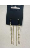 Three Pilgrim Kamari Crystal Chain Earrings, Gold-Plated