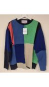 The English Difference Men's Ted Cut Crew Sweater, Multicoloured, Size XL