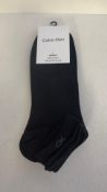 Twelve Packs of Calvin Klein Men's Sneaker Socks 3-Pack, Black, Size UK 6-8, 3 Pack