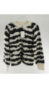 Two B.Young Women's Bynolle Jacquard Jumper Knitted Sweater, Ecru/Black, Size L