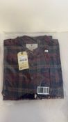 Lee Valley Ireland Men's Flannel Grandfather Shirt Cotton Shirt, Navy Red, Size XXL