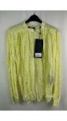 The Kooples Paris Women's Floral Print Blouse, Yellow, Size UK 12