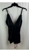 House of CB Women's Satin Top, Black, Size 10/12