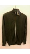 Kronstadt Bart Zip Knit Cardigan, Olive, Size M