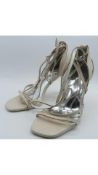 Zimmerman Snake Print Strappy Leather Heels, Size EU 36. Used, Worn, No Box