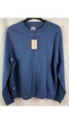 Two Hackett London Men's Hkt Crew Sweatshirt, Blue, Large