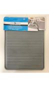 Four iDesign 63783 Dish Drainer Mat, Large Silicone Draining Board Mat for Kitchen, Grey