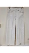 Denim Studio Women's Gery Cropped Wide Leg Jeans, Off White, W28