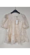 Moon River Women, s Blouse, Creme, Size XS