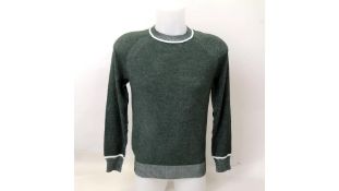 Club Monaco Men's Cotton Plaited Jumper, Green, Size XS