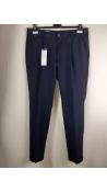 Two Gardeur Men's Sergio-2 Cotton High Slim Fit Trousers, Navy, UK 34R