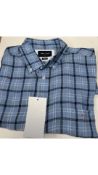 Eden Park Men's Regular Short Sleeve Check Shirt, Blue, Size M