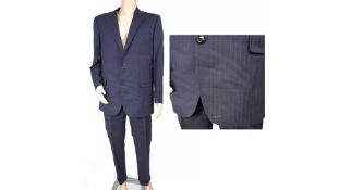 Richard Anderson Savile Row Double Breasted Wool Suit, Navy, Size Unknown