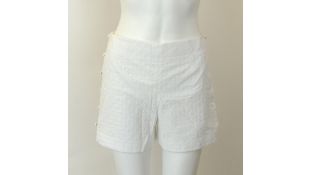 Club Monaco Women's Pattern Shorts, White, Size XS
