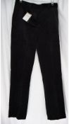 Massimo Dutti Women's Relaxed Cord Trousers, Black, Size 10