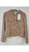 Rino & Pelle Women's Faux Suede Jacket, Beige, Size M, 38 EU