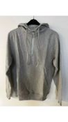 Arne Men's Relaxed Heavy Cotton Half Zip Hoodie, Grey, Small