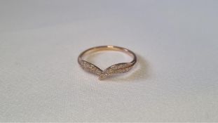 Pandora Rose Gold Sparkling Leaves Ring, Size 60