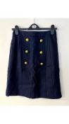 J Crew Women's Skirt, Gold Button Accents, Navy, Size 4